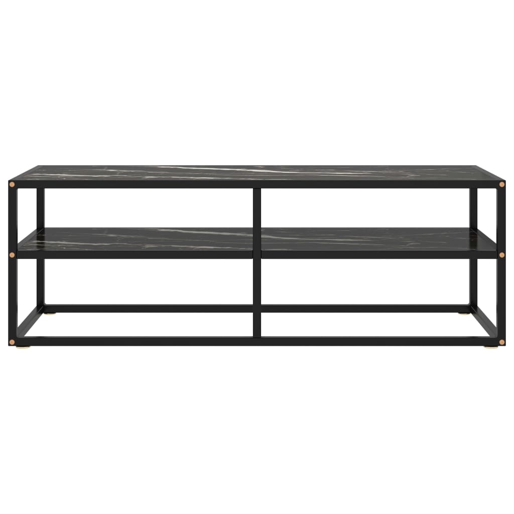 Thumbnail - vidaXL TV-Schrank Schwarz mit Hartglas Marmor-Optik 120x40x40 cm