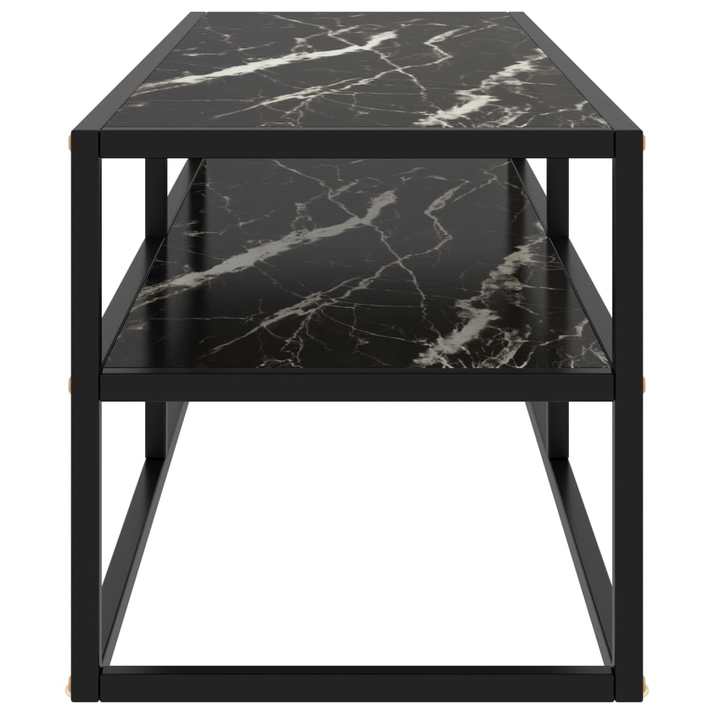 Thumbnail - vidaXL TV-Schrank Schwarz mit Hartglas Marmor-Optik 120x40x40 cm