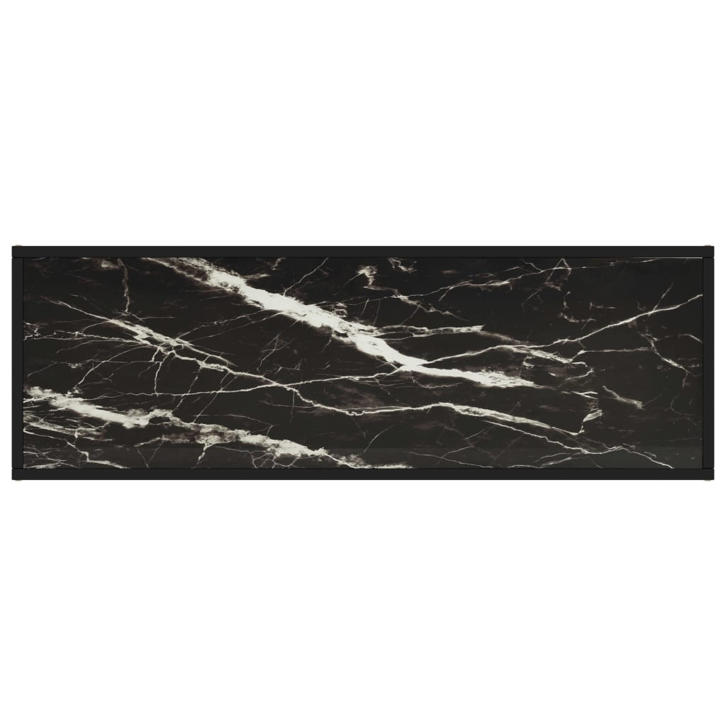 Meuble TV noir avec verre marbre noir 120x40x40 cm | meublestv.fr 5
