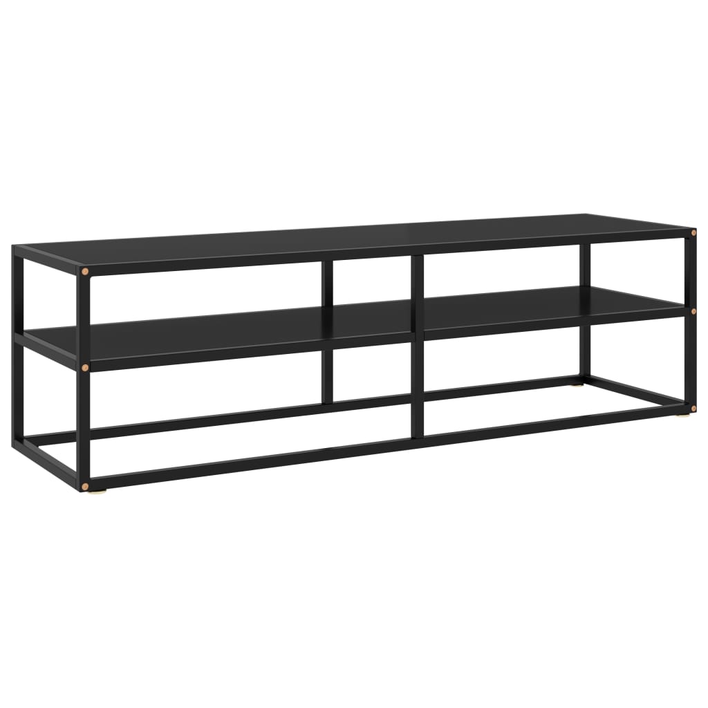 vidaXL TV-Schrank Schwarz mit Schwarzem Hartglas 140x40x40 cm