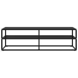 vidaXL Televizoriaus spintelė, juoda, 140x40x40cm, su juodu stiklu