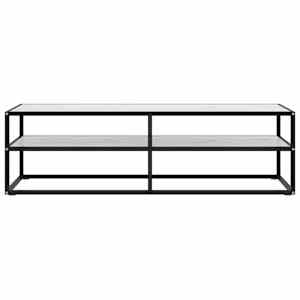 vidaXL TV spintelė, juoda, 140x40x40cm, su baltu marmuriniu stiklu