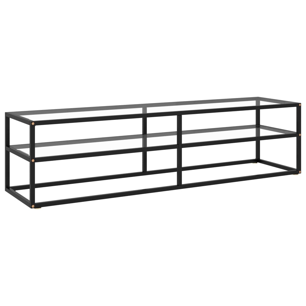 vidaXL TV-Schrank Schwarz mit Hartglas 160x40x40 cm