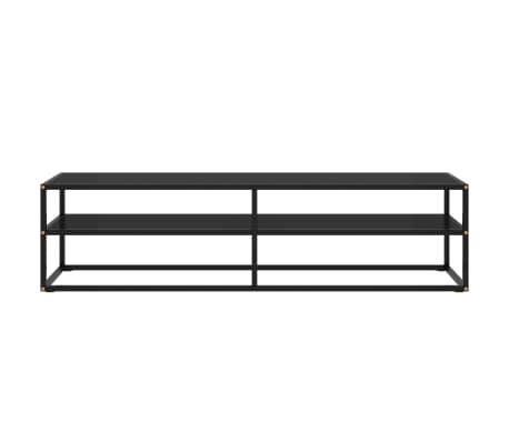 vidaXL Televizoriaus spintelė, juoda, 160x40x40cm, su juodu stiklu