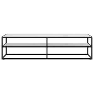 vidaXL TV spintelė, juoda, 160x40x40cm, su baltu marmuriniu stiklu