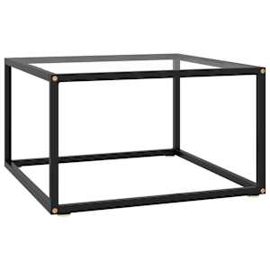Konferenční stolek černý s tvrzeným sklem 60 x 60 x 35 cm - obrázek 1