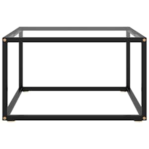 Konferenční stolek černý s tvrzeným sklem 60 x 60 x 35 cm - obrázek 2