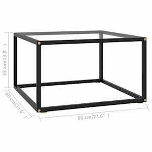 Konferenční stolek černý s tvrzeným sklem 60 x 60 x 35 cm - obrázek 5