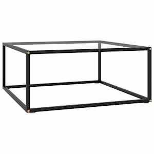 Konferenční stolek černý s tvrzeným sklem 80 x 80 x 35 cm - obrázek 1