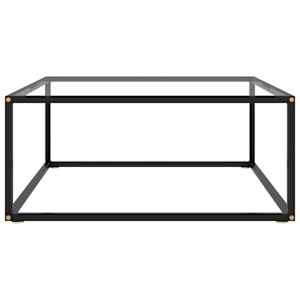 Konferenční stolek černý s tvrzeným sklem 80 x 80 x 35 cm - obrázek 2