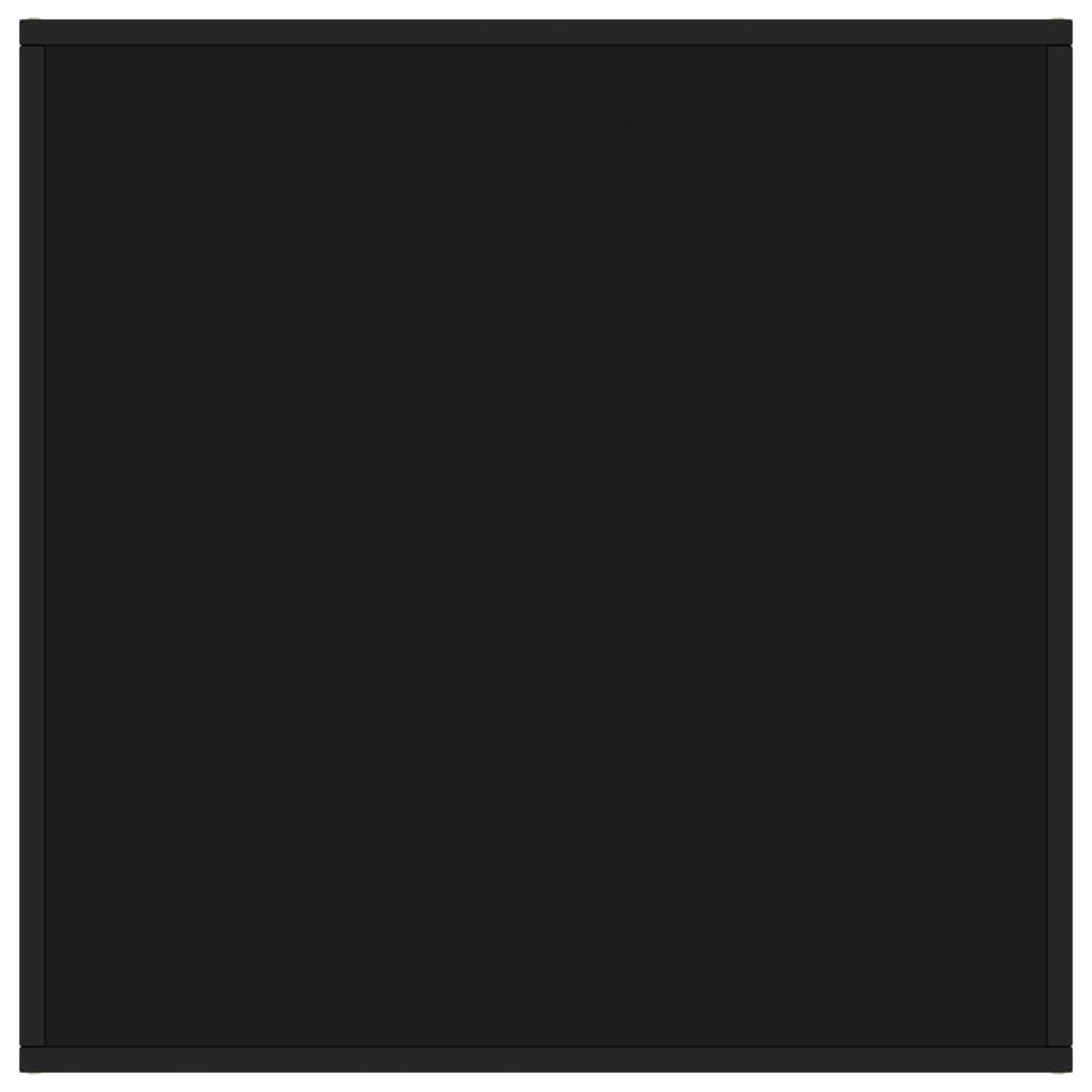 Salontafel met zwart glas 80x80x35 cm zwart