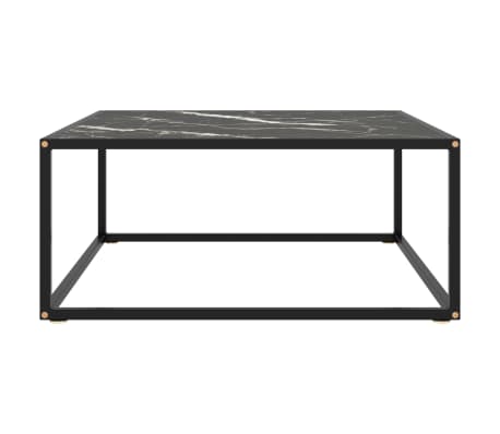 vidaXL Salontafel met zwart marmerglas 80x80x35 cm zwart