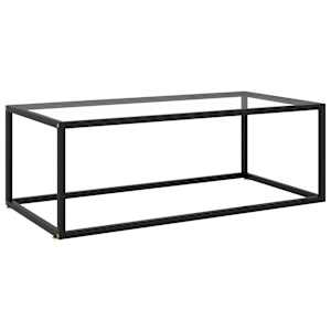 Konferenční stolek černý s tvrzeným sklem 100 x 50 x 35 cm - obrázek 1