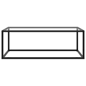 Konferenční stolek černý s tvrzeným sklem 100 x 50 x 35 cm - obrázek 2