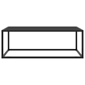 Konferenční stolek černý s černým sklem 100 x 50 x 35 cm - obrázek 2