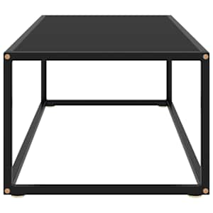 Konferenční stolek černý s černým sklem 100 x 50 x 35 cm - obrázek 3