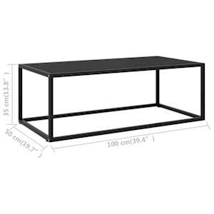 Konferenční stolek černý s černým sklem 100 x 50 x 35 cm - obrázek 6