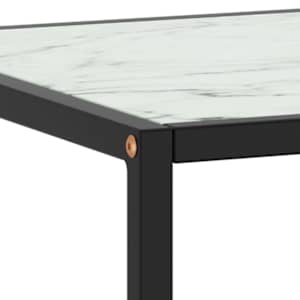 Konferenční stolek černý s bílým mramorovým sklem 100x50x35 cm - obrázek 5