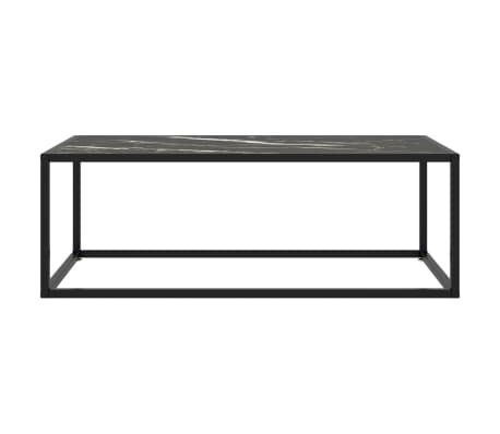 vidaXL Salontafel met zwart marmerglas 100x50x35 cm zwart