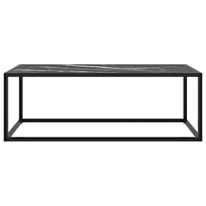 vidaXL Salontafel met zwart marmerglas 100x50x35 cm zwart