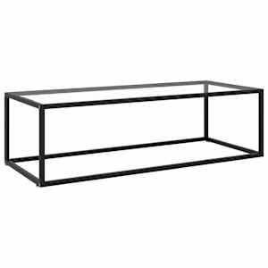 Konferenční stolek černý s tvrzeným sklem 120 x 60 x 35 cm - obrázek 1