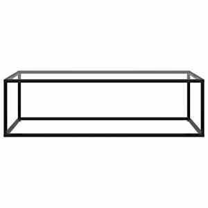 Konferenční stolek černý s tvrzeným sklem 120 x 60 x 35 cm - obrázek 2