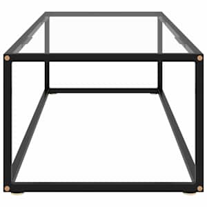 Konferenční stolek černý s tvrzeným sklem 120 x 60 x 35 cm - obrázek 3