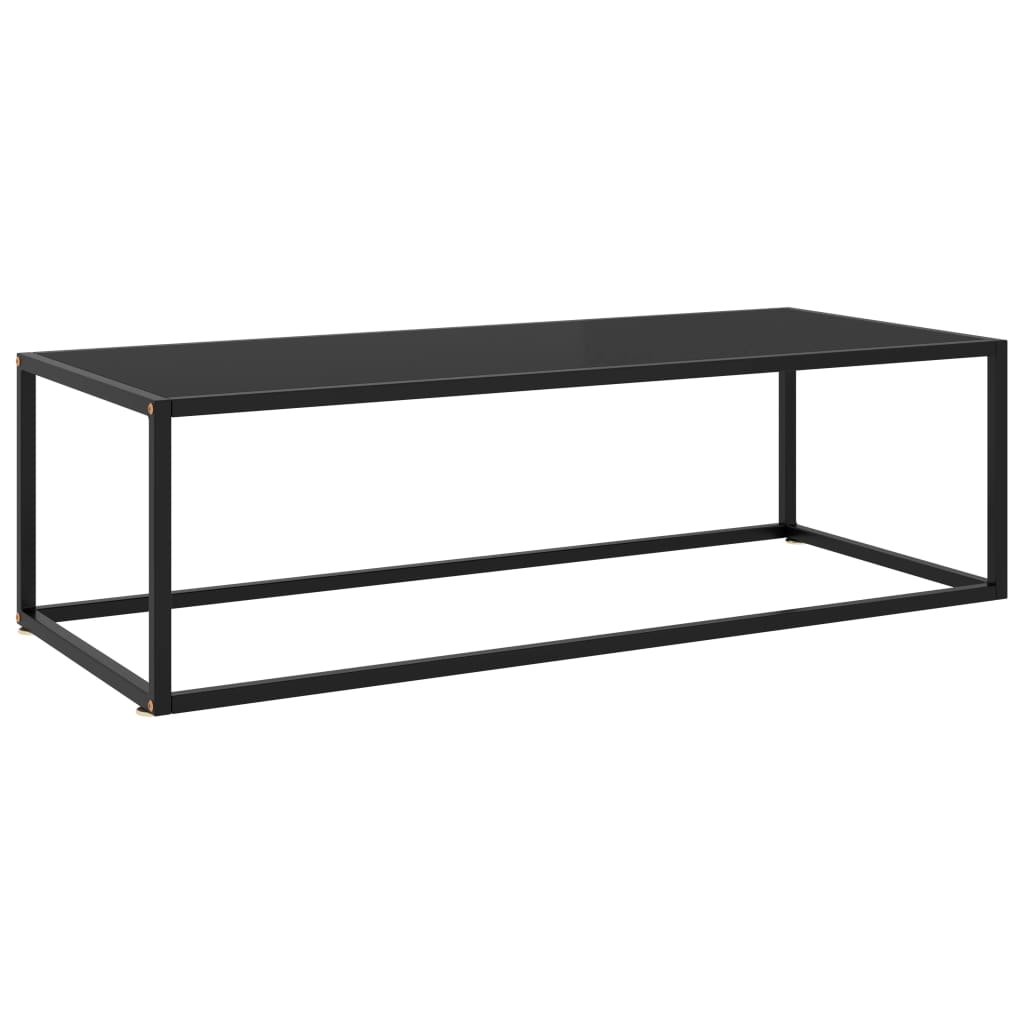 Image of vidaXL Coffee Table Black with Black Glass 120x50x35 cm