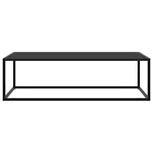 Konferenční stolek černý s černým sklem 120 x 50 x 35 cm - obrázek 2