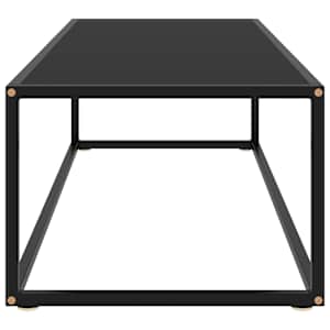 Konferenční stolek černý s černým sklem 120 x 50 x 35 cm - obrázek 3
