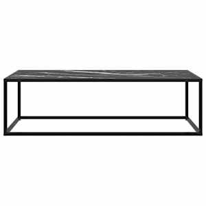 Konferenční stolek černý s černým mramorovým sklem 120x50x35 cm - obrázek 2