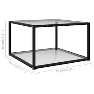 Konferenční stolek průhledný 60 x 60 x 35 cm tvrzené sklo - obrázek 5