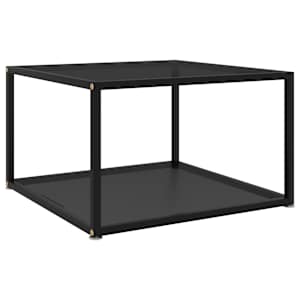 Konferenční stolek černý 60 x 60 x 35 cm tvrzené sklo