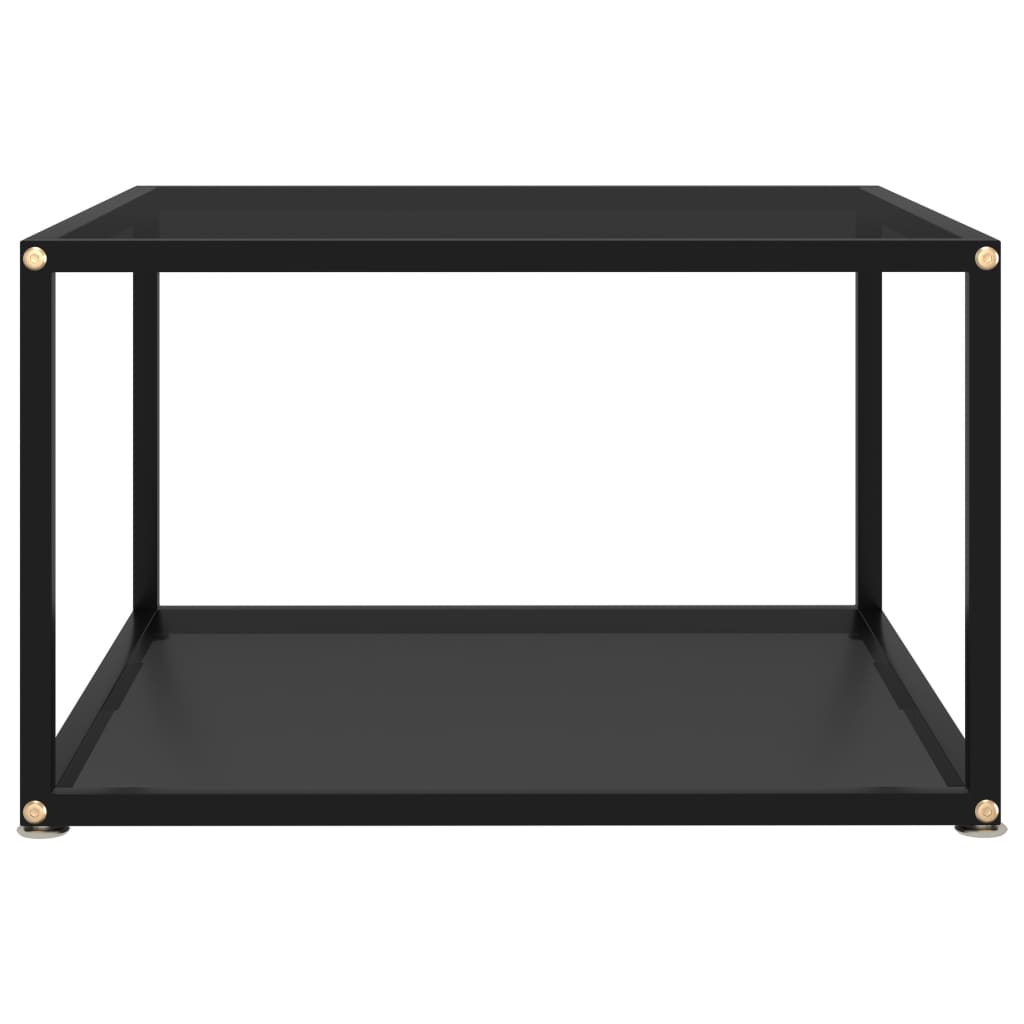 vidaXL fekete edzett üveg dohányzóasztal 60 x 60 x 35 cm