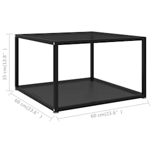 Konferenční stolek černý 60 x 60 x 35 cm tvrzené sklo - obrázek 5