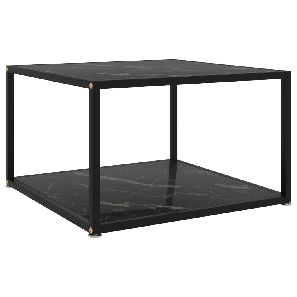 Image of vidaXL Coffee Table Black 60x60x35 cm Tempered Glass