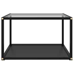 322891 vidaXL Coffee Table Transparent and Black 60x60x35 cm Tempered Glass - obrázek 2