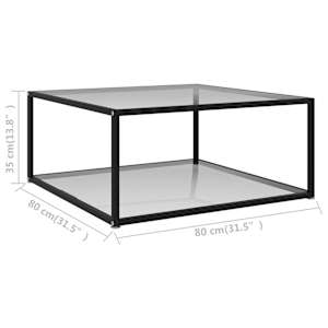 Konferenční stolek průhledný 80 x 80 x 35 cm tvrzené sklo - obrázek 5