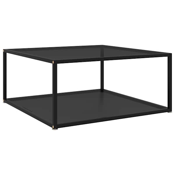 vidaXL kohvilaud, must, 80 x 80 x 35 cm, karastatud klaas