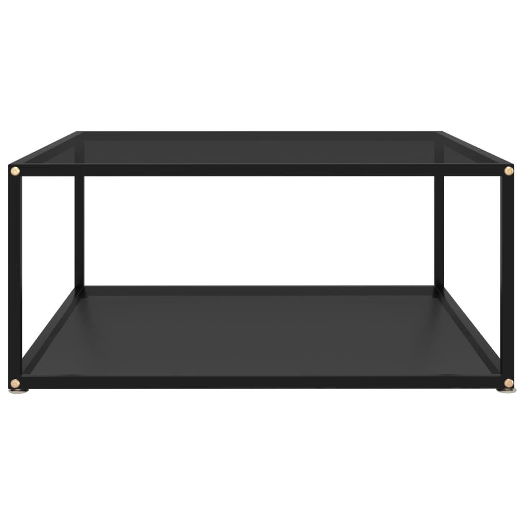 vidaXL Salontafel 80x80x35 cm gehard glas zwart afbeelding