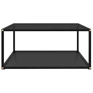 vidaXL Couchtisch Schwarz 80x80x35 cm Hartglas