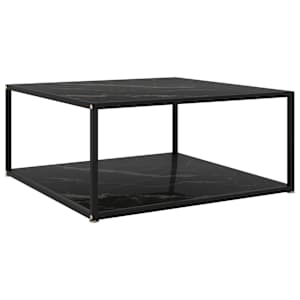 Konferenční stolek černý 80 x 80 x 35 cm tvrzené sklo - obrázek 1