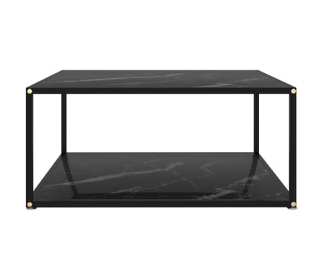 vidaXL Salontafel 80x80x35 cm gehard glas zwart