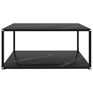 vidaXL Salontafel 80x80x35 cm gehard glas zwart