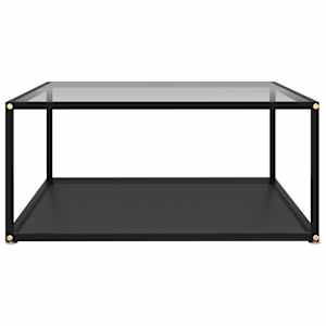 Konferenční stolek průhledný a černý 80x80x35 cm tvrzené sklo - obrázek 2