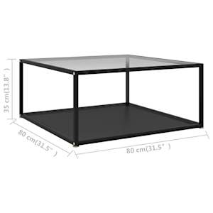 Konferenční stolek průhledný a černý 80x80x35 cm tvrzené sklo - obrázek 5