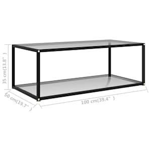Konferenční stolek průhledný 100 x 50 x 35 cm tvrzené sklo - obrázek 5