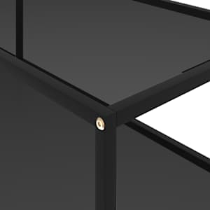 Konferenční stolek černý 100 x 50 x 35 cm tvrzené sklo - obrázek 4