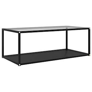Konferenční stolek průhledný a černý 100x50x35 cm tvrzené sklo - obrázek 1
