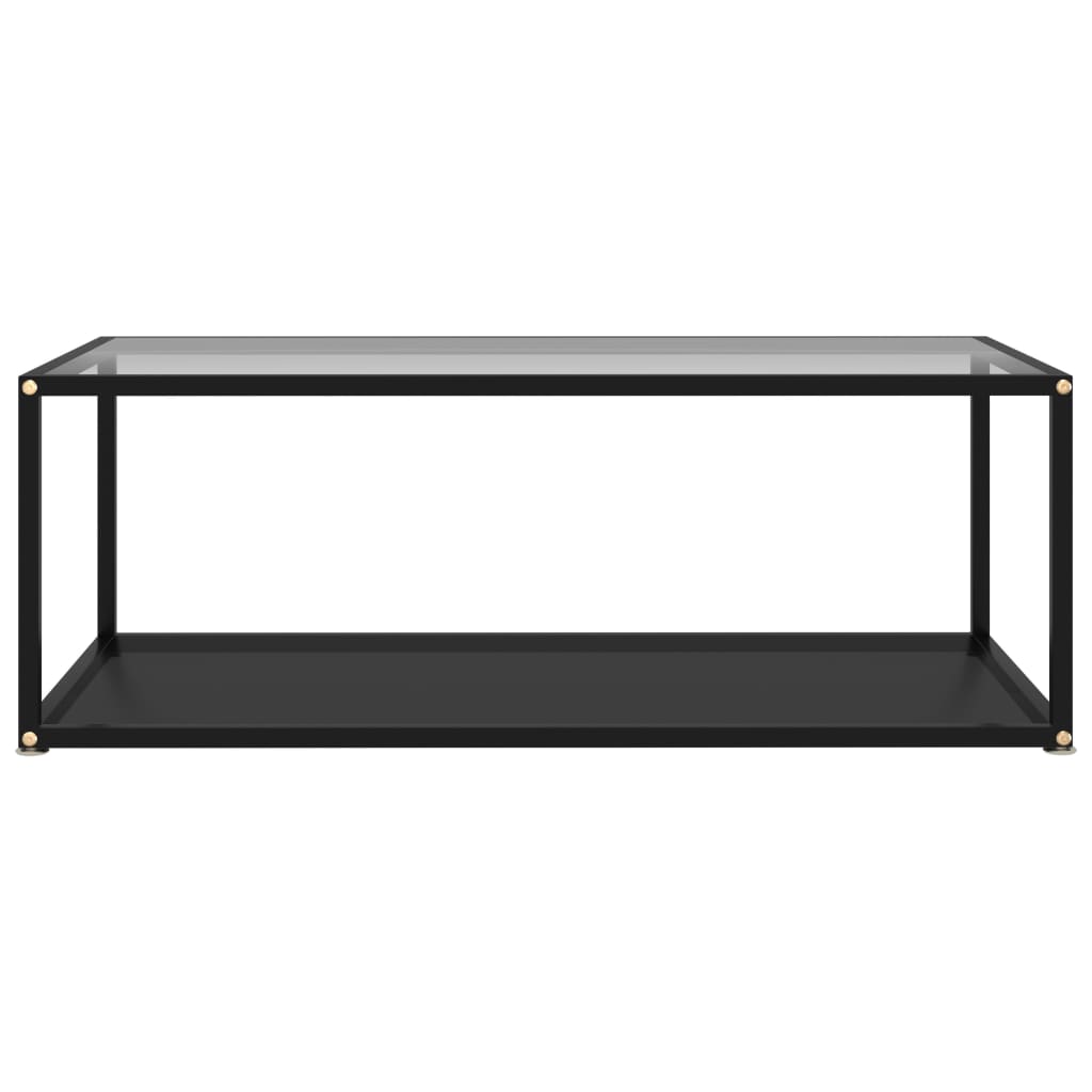 

vidaXL Salontafel 100x50x35 cm gehard glas transparant en zwart
